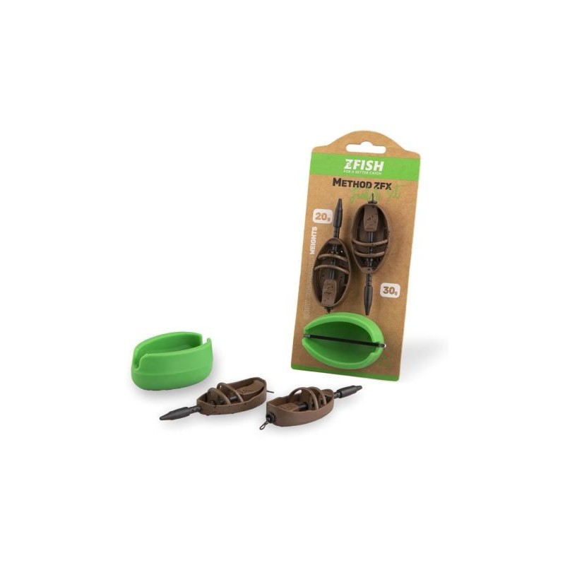 Ensemble d'amorceurs ZFISH Method Feeder ZFX 20, 30 g + moule