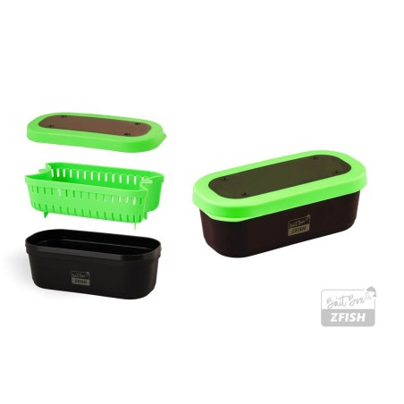 Zfish Bait Box S 0,47L : Petite Boîte à Appâts avec Passoire