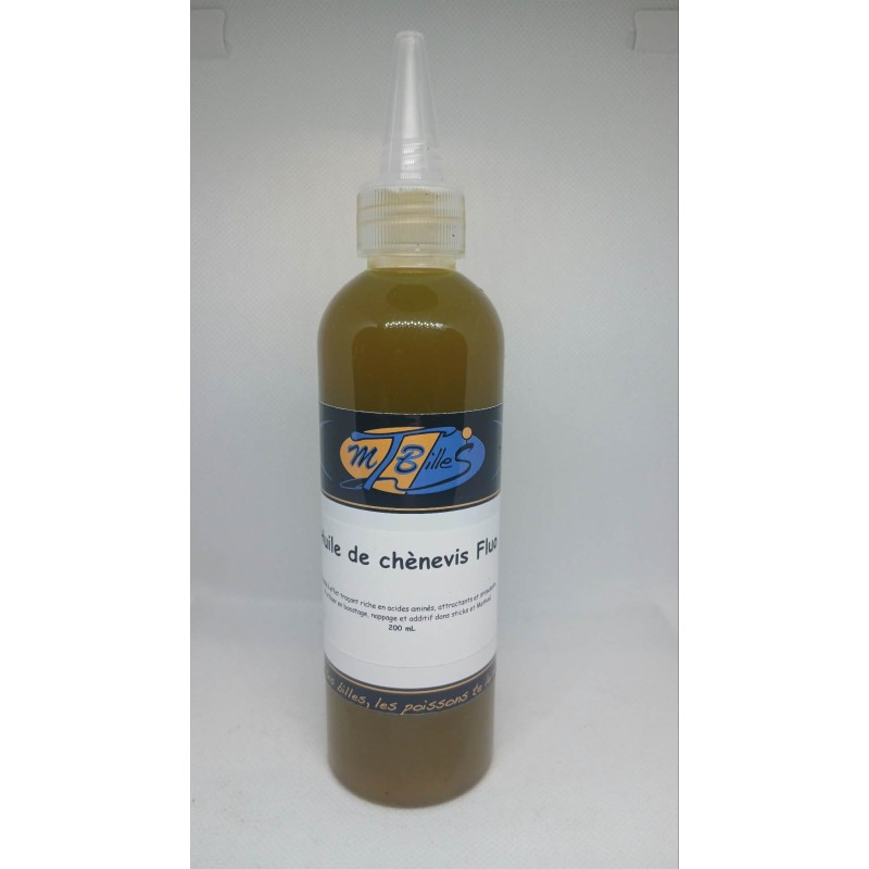 Huile de Chènevis Fluo 200 ml - Booster Pêche