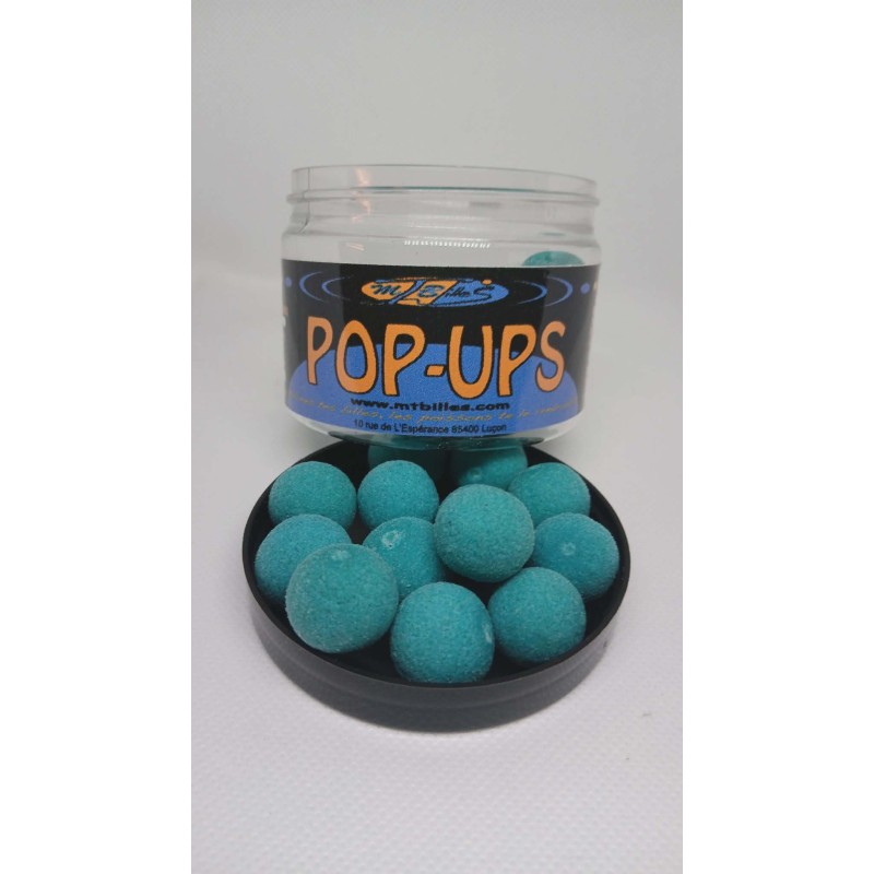 Pop Ups Fish & Crab Bleues 12/15mm - Bouillettes Flottantes Carpe mtbilles